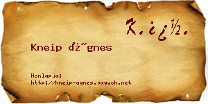 Kneip Ágnes névjegykártya